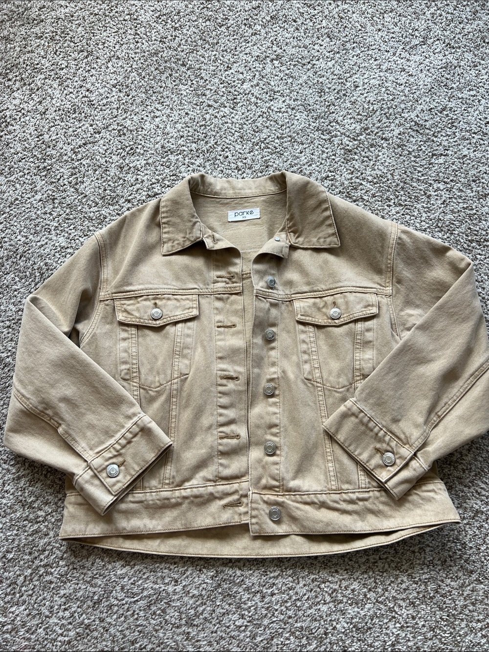 Parke camel/tan denim jacket XS